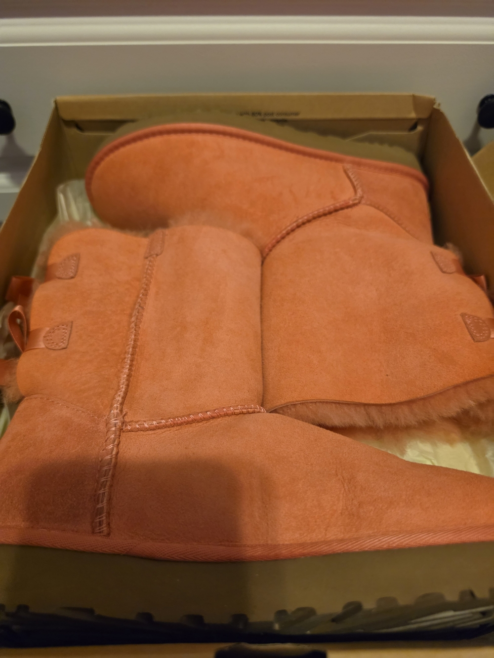 UGG Women's Suede Ankle Boots in Coral
